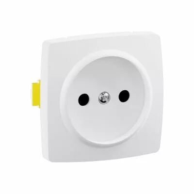 Prise sans terre avec �clips - Saillie - bornes auto - Composable - Blanc (086122L)