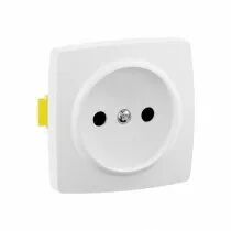 Prise sans terre avec &eacute;clips - Saillie - bornes auto - Composable - Blanc (086122L)