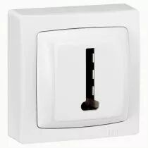 Prise t&eacute;l&eacute;phone 8 contacts Appareillage saillie complet - blanc (086038)