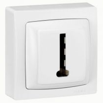 Prise téléphone 8 contacts appareillage saillie complet - blanc