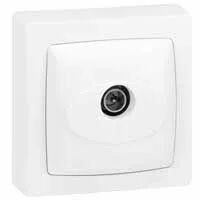 Prise t�l�vision simple m�le Appareillage saillie complet - blanc (086040)