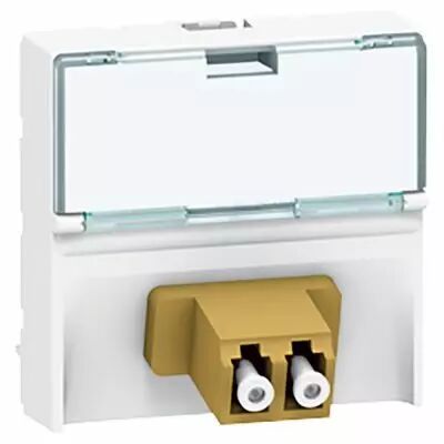 Prise travers�e fibre optique Prog Mosaic - 2 x LC - \'\'push-pull\'\' -2 mod -blanc (078618)