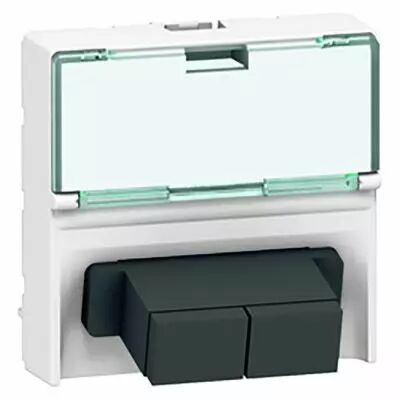 Prise travers�e fibre optique Prog Mosaic - 2 x SC - \'\'push-pull\'\' -2 mod -blanc (078617)