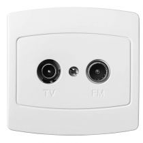 Prise TV double 2 sorties avant TV+FM vis-griffe Blanc (ALB74327)