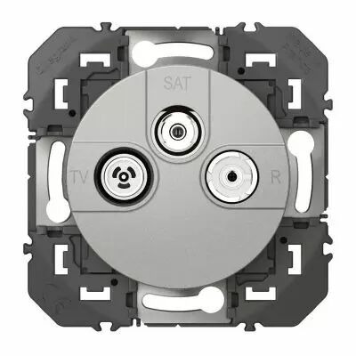 Prise TV-R-SAT 1 c�ble dooxie finition alu (600453)