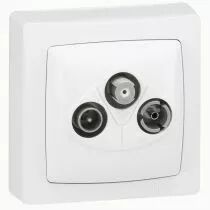 Prise TV-R-SAT Appareillage saillie complet - blanc (086042)