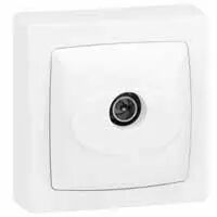 Prise TV simple - m�le - apareillage saillie complet - blanc (086040)