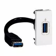 Prise USB Data femelle Mosaic - pr�connectoris�e - 1 module - blanc (078746)
