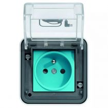 prise witty, ip55, 3,7kw, 2p+t, mode 2 + disjoncteur, pour véhicules électriques (xev080p)