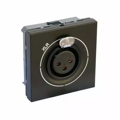 Prise XLR 3 p�les femelle Mosaic 2 modules pour liaison st�r�o de tout p�riph�rique - noir mat (079433)