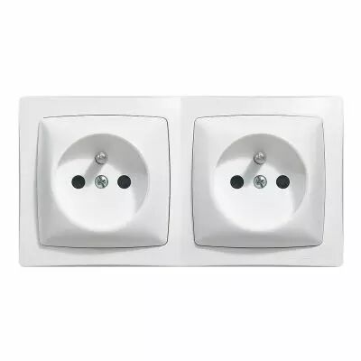 Prises 2x2P+T pr�c�bl�e appareillage saillie complet - blanc