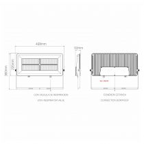 Projecteur LED extérieur POLARIS Noir 200W 3000K (4519)