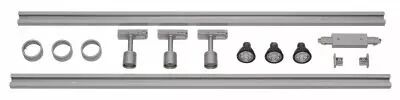 PURI TRACK, kit rail 1 allumage, int�rieur, gris argent, GU10/LED GU10 51mm, 3x 12,9W, 2 rails de 1m, 3 spots, 1 connecteur et 2