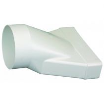 Raccord mixte droit pour conduit rectangulaire PVC rigide - 55 x 220 x ø125mm (460012)