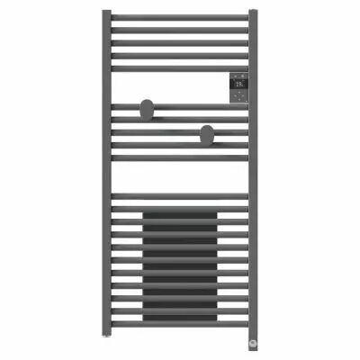 Radiateur s�che-serviettes connect� Riva 5 avec soufflerie 1500W Gris menhir (471638)