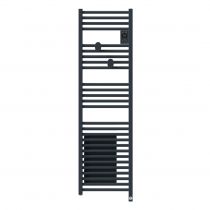 Radiateur sèche-serviettes connecté Riva 5 Etroit avec soufflerie 1500W Ardoise (471654)