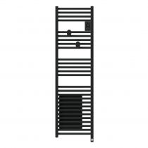 Radiateur sèche-serviettes connecté Riva 5 Etroit avec soufflerie 1500W Carbone (471658)