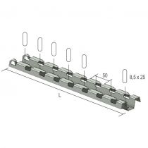 Rail sans vis RCSN 300 chemins de câbles fils Cablofil et ZF31- fixation murale chant ou remontée vert., fixation plafond et au 