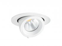 RANDY 1 - Downlight rond, orientable, blanc, 50°, LED intég 13W 4000K 1300lm (50123)