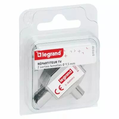 R�partiteur t�l�vision blind� 1 entr�e m�le 2 sorties femelles �9,52mm (091002)