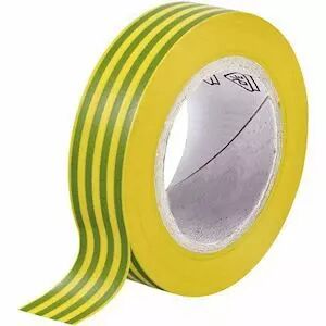 Ruban adh�sif isolant PVC 10mx15mm Jaune-Vert (BR404)