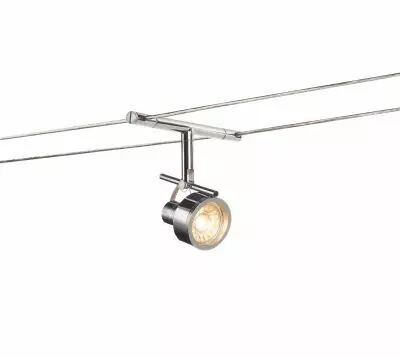 SALUNA, spot pour c�ble tendu T.B.T. TENSEO, int�rieur, chrome, GX5.3/QR-C51, 35W max (139132)