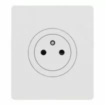 SCHNEIDER - Pack prise 2PT + plaque blanc craie Odace 2025