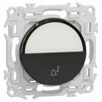 SCHNEIDER ELECTRIC - Odace - bouton-poussoir porte-étiquette - symbole carillon - noir onyx (S940246)