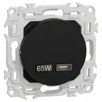 SCHNEIDER ELECTRIC - Odace - chargeur USB-C 65W - forte puissance et charge rapide - noir onyx (S940406)
