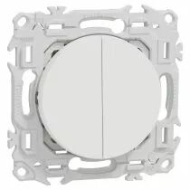 SCHNEIDER ELECTRIC - Odace - double va-et-vient ou poussoir - 10AX - blanc craie (S920214)