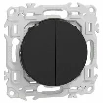 SCHNEIDER ELECTRIC - Odace - double va-et-vient ou poussoir - 10AX - noir onyx (S940214)