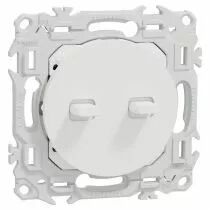 SCHNEIDER ELECTRIC - Odace - double va-et-vient ou poussoir à levier - 10AX - blanc craie (S920213)