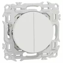 SCHNEIDER ELECTRIC - Odace - double va-et-vient ou poussoir avec griffes - 10AX - blanc craie (S925214)