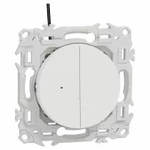 SCHNEIDER ELECTRIC - Odace - double va-et-vient ou poussoir lumineux LED 0,15mA - 10AX - blanc craie (S920273)