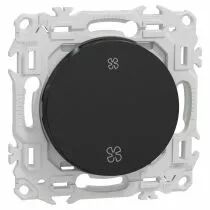 SCHNEIDER ELECTRIC - Odace - inter ou poussoir VMC 2 vitesses - 10AX - noir onyx (S940233)