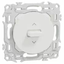SCHNEIDER ELECTRIC - Odace - inter ou poussoir volet roulant 3 positions à levier - blanc craie (S920208)