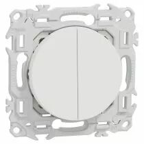 SCHNEIDER ELECTRIC - Odace - lot de 108 double va-et-vient ou poussoir S920214 - blanc craie (S920214P)