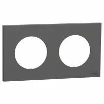 SCHNEIDER ELECTRIC - Odace - plaque de finition 2 postes - couleur Gris basalte (S904704)