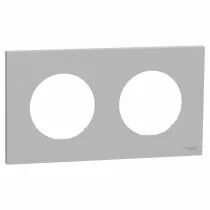SCHNEIDER ELECTRIC - Odace - plaque de finition 2 postes - couleur Gris galet (S901704)