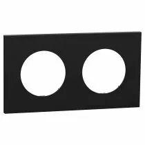 SCHNEIDER ELECTRIC - Odace - plaque de finition 2 postes - couleur Noir onyx (S940704)
