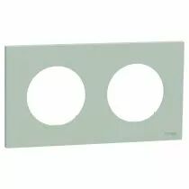 SCHNEIDER ELECTRIC - Odace - plaque de finition 2 postes - couleur Vert jade (S903704)
