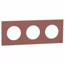 SCHNEIDER ELECTRIC - Odace - plaque de finition 3 postes - couleur Rose grenat (S905706)