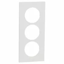SCHNEIDER ELECTRIC - Odace - plaque de finition 3 postes entraxe spécifique 57mm - Blanc craie (S920716)