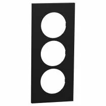 SCHNEIDER ELECTRIC - Odace - plaque de finition 3 postes entraxe spécifique 57mm - Noir onyx (S940716)