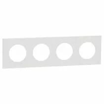 SCHNEIDER ELECTRIC - Odace - plaque de finition 4 postes - couleur Blanc craie (S920708)