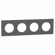 SCHNEIDER ELECTRIC - Odace - plaque de finition 4 postes - couleur Gris basalte (S904708)