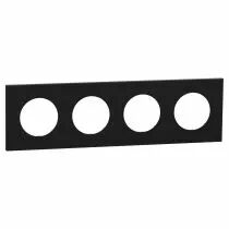 SCHNEIDER ELECTRIC - Odace - plaque de finition 4 postes - couleur Noir onyx (S940708)