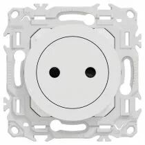 SCHNEIDER ELECTRIC - Odace - prise 2P affleurante - bornes automatiques - blanc craie (S920033)