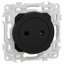 SCHNEIDER ELECTRIC - Odace - prise 2P affleurante - bornes automatiques - noir onyx (S940033)