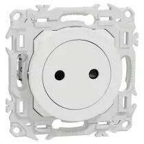 SCHNEIDER ELECTRIC - Odace - prise 2P affleurante avec griffes - bornes automatiques - blanc craie (S925033)